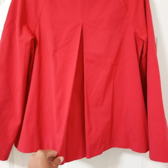 Zara Women Red Jacket Size M Full Zip Collared Lined Pockets Long Sleeve - Picture 12 of 16